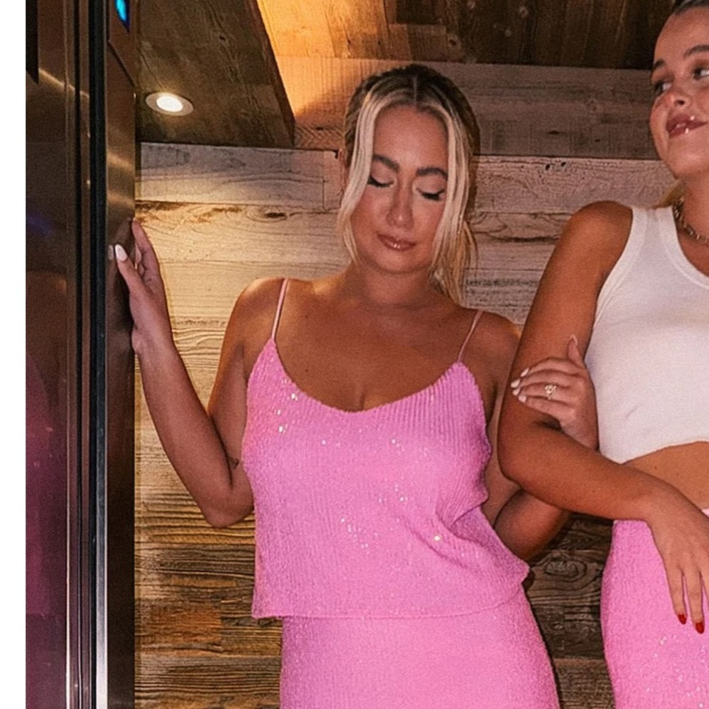 Show Me Your MuMu Pink Slip Tank Top Set